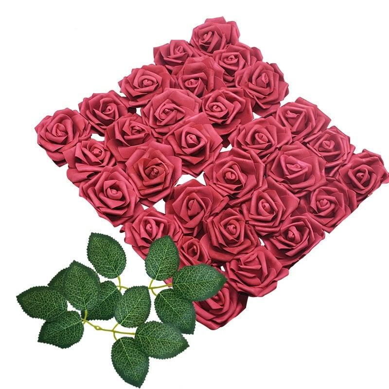 New Artificial 10/20/30 Heads 8cm PE Foam Rose Flowers Bride Bouquet Flower For Wedding Party Decorative Scrapbooking Flower Silk Roses for Wedding Centerpieces Bridal Show Bouquets Party Home Flowers Decoration