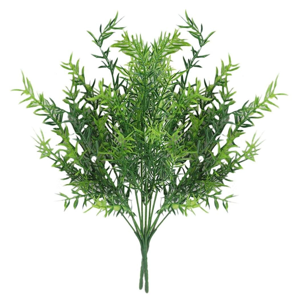 New Artificial Shrubs Boston Fern Grass Fake Green Bushes Indoor Outdoor UV Resistant Indoor Outside For Home Garden Porch Window Décor