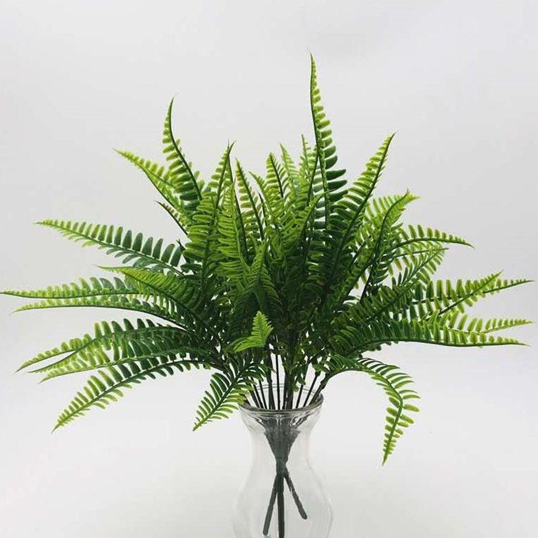New Artificial Shrubs Boston Fern Grass Fake Green Bushes Indoor Outdoor UV Resistant Indoor Outside For Home Garden Porch Window Décor