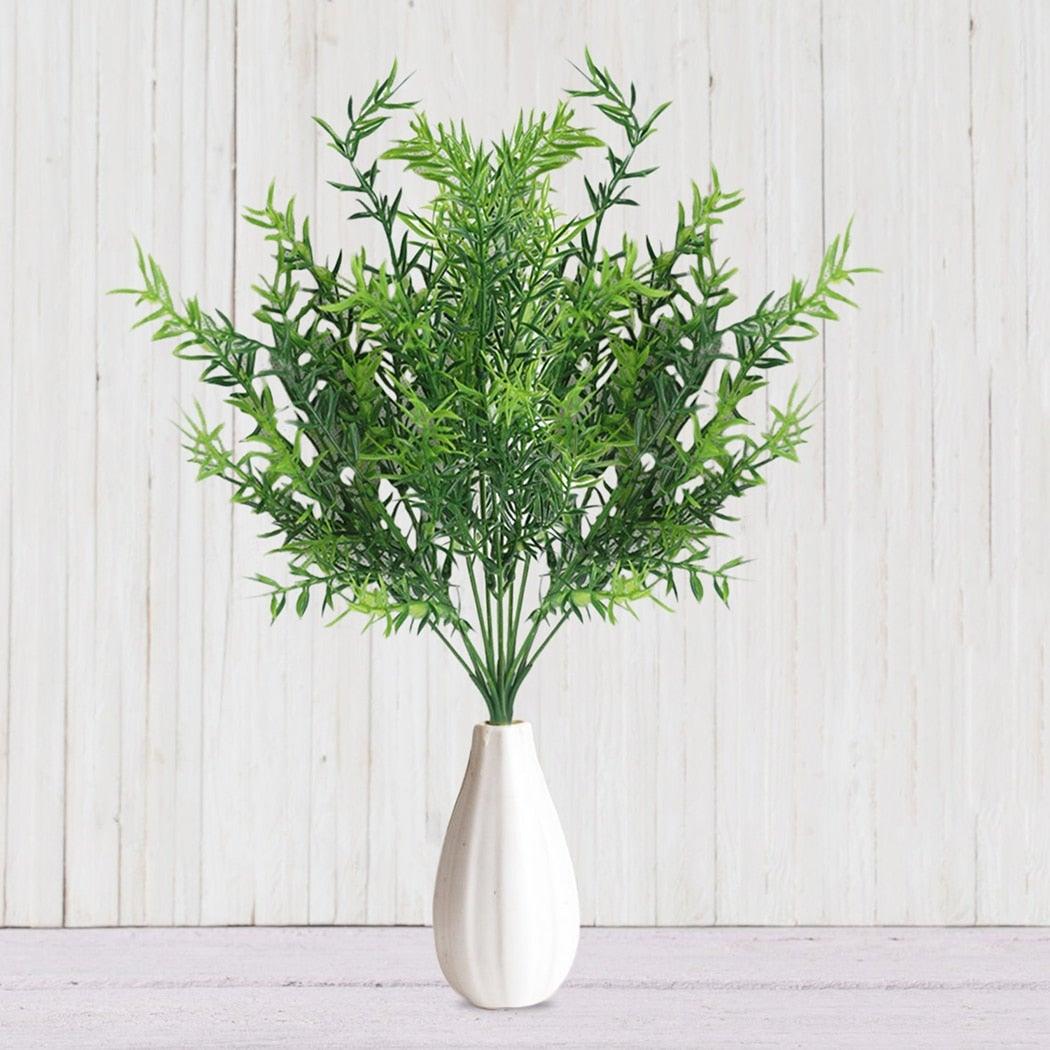New Artificial Shrubs Boston Fern Grass Fake Green Bushes Indoor Outdoor UV Resistant Indoor Outside For Home Garden Porch Window Décor
