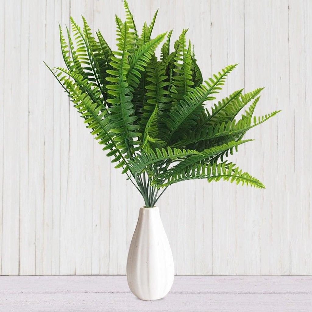 New Artificial Shrubs Boston Fern Grass Fake Green Bushes Indoor Outdoor UV Resistant Indoor Outside For Home Garden Porch Window Décor