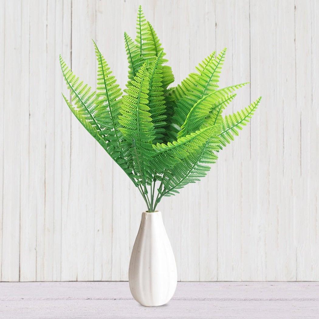 New Artificial Shrubs Boston Fern Grass Fake Green Bushes Indoor Outdoor UV Resistant Indoor Outside For Home Garden Porch Window Décor