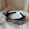 New Black Big Bow Plaid Bezel Headwear Women Headband Cute Girls Hair Bands Lovely Hairband Hoop for Korean Gorgeous Hair Accessories For Women