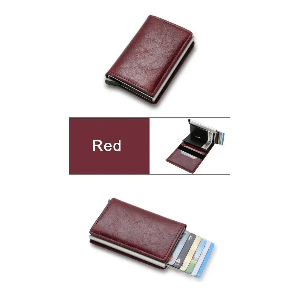 New Carbon Fiber Card Holder Wallets Luxury Men  Black Magic Leather Cool Slim Mini Wallet Small Money Bag Male Purses Magnet Closure Wallet