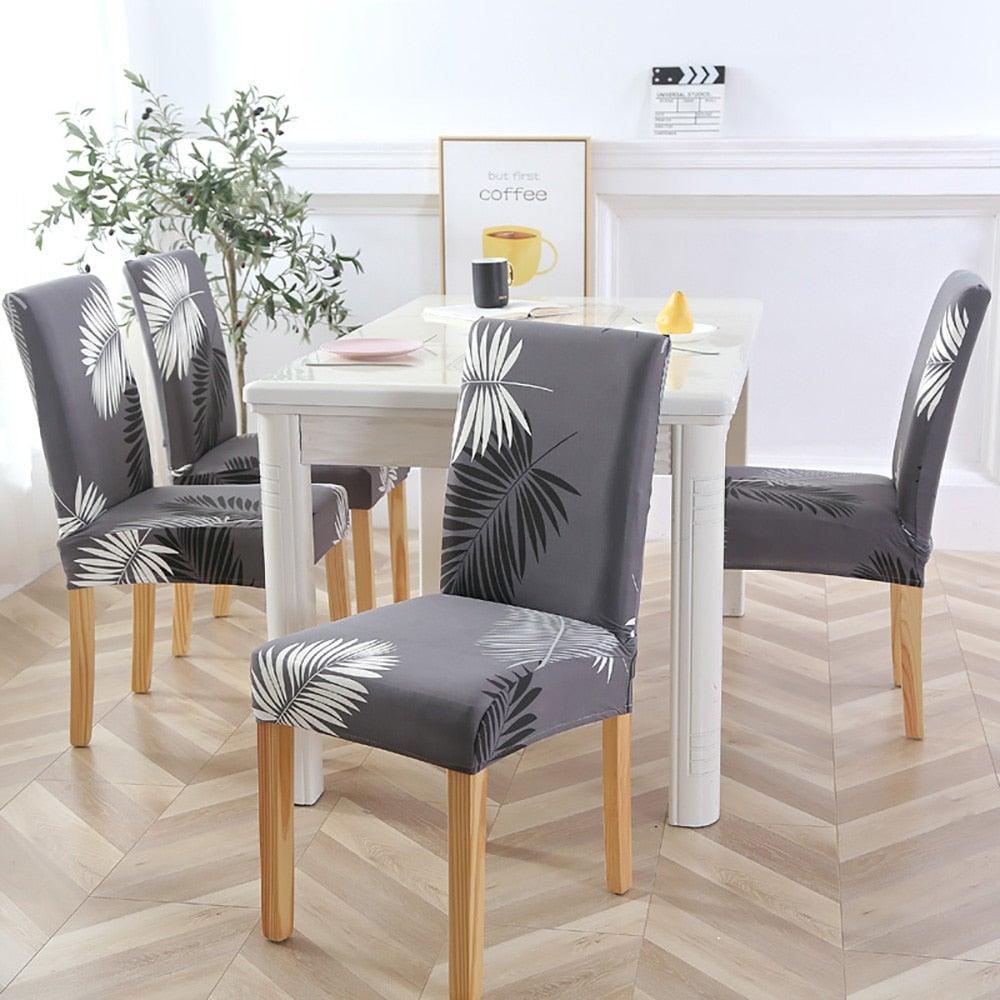 New Chair Covers Spandex Stretch Chair Covers Dining Slipcover Decorative Chair Cover floral For Kitchen Wedding Banquet Hotel Stretch Armless Chair Slipcover for Dining Room Seat Cushion, Spandex Kitchen Parson Chair Protector Cover, Removable & Washable