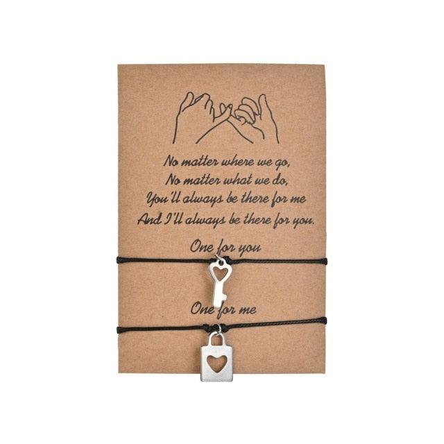 New Charm Bracelet For Friendship Couples 2pcs/set Volcanic Stone Bracelet Bead Bangles Natural Stone Bracelets Set Friendship Hand Woven Braided Stretch String Adjustable For Couples
