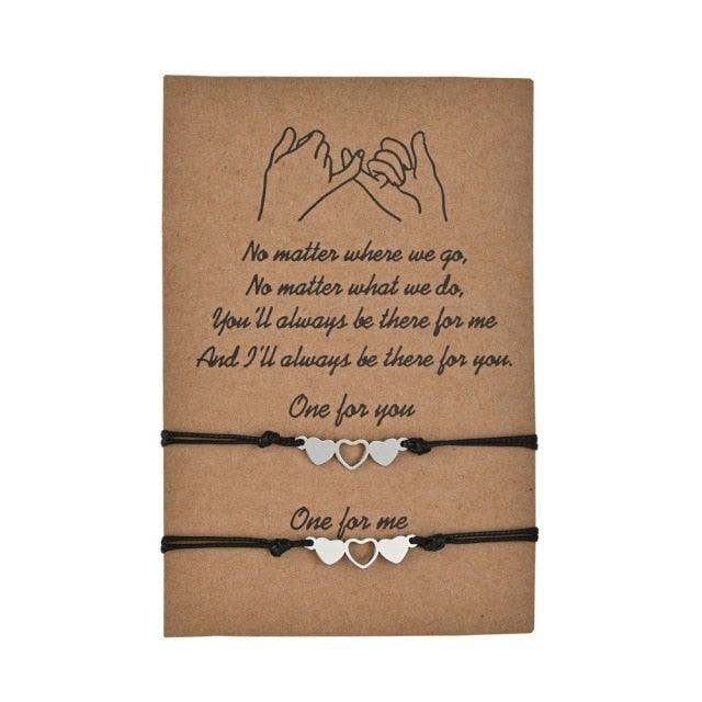 New Charm Bracelet For Friendship Couples 2pcs/set Volcanic Stone Bracelet Bead Bangles Natural Stone Bracelets Set Friendship Hand Woven Braided Stretch String Adjustable For Couples