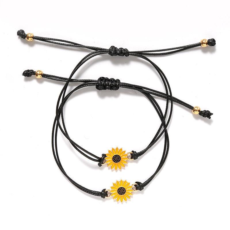 New Charm Bracelet For Friendship Couples 2pcs/set Volcanic Stone Bracelet Bead Bangles Natural Stone Bracelets Set Friendship Hand Woven Braided Stretch String Adjustable For Couples