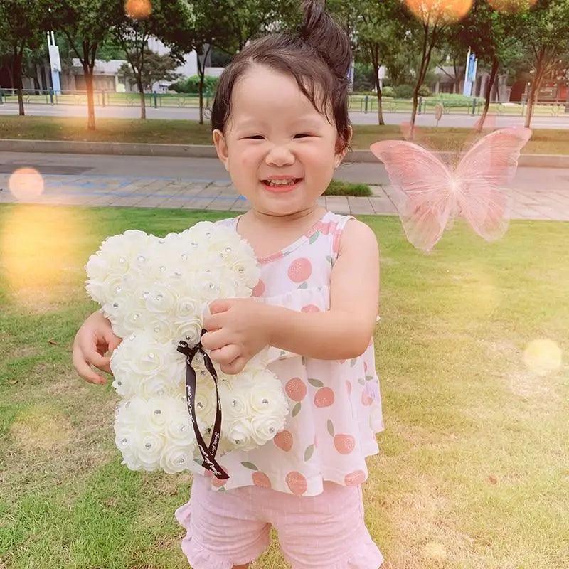New Charming Diamond Rose Bears 40cm Artificial Flower Teddy Bears For Valentins's Day Mother's Day Birthday Gifts