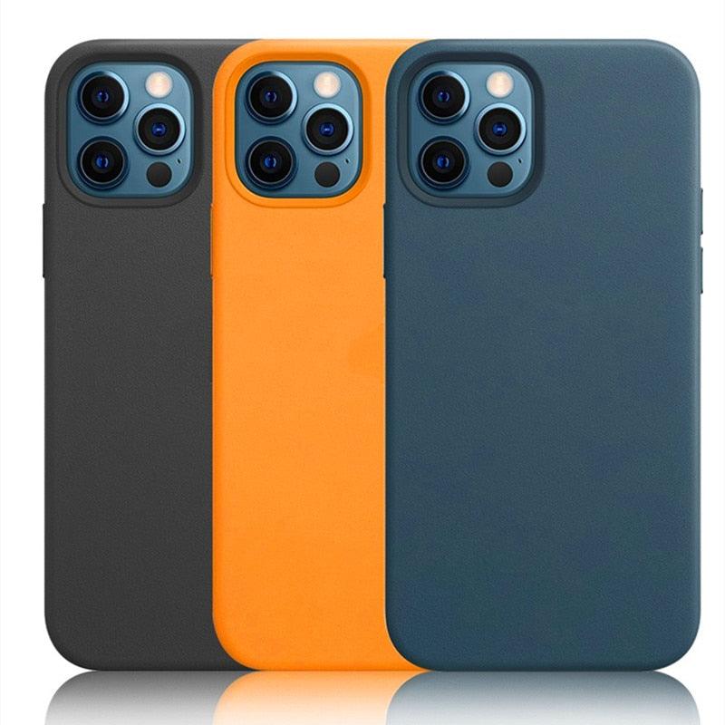 New Colorful Leather For iPhone 14 13 Pro Max Mini Magnet Case Cover Wireless Charging Drop Protect Covers Shockproof Slim Back Cover Leather Case For iPhone Slim and Aesthetic iPhone 14 case