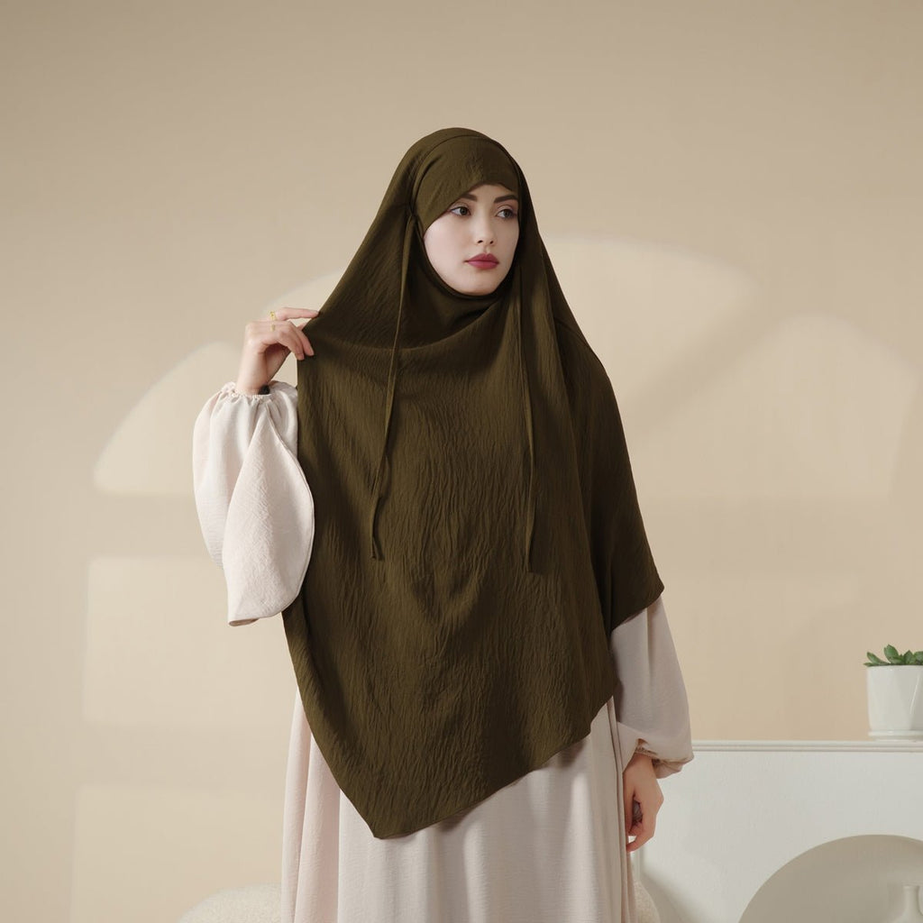 New Crepe 1-Layer Khimar | Soft Crepe Material Khimar (MK009)
