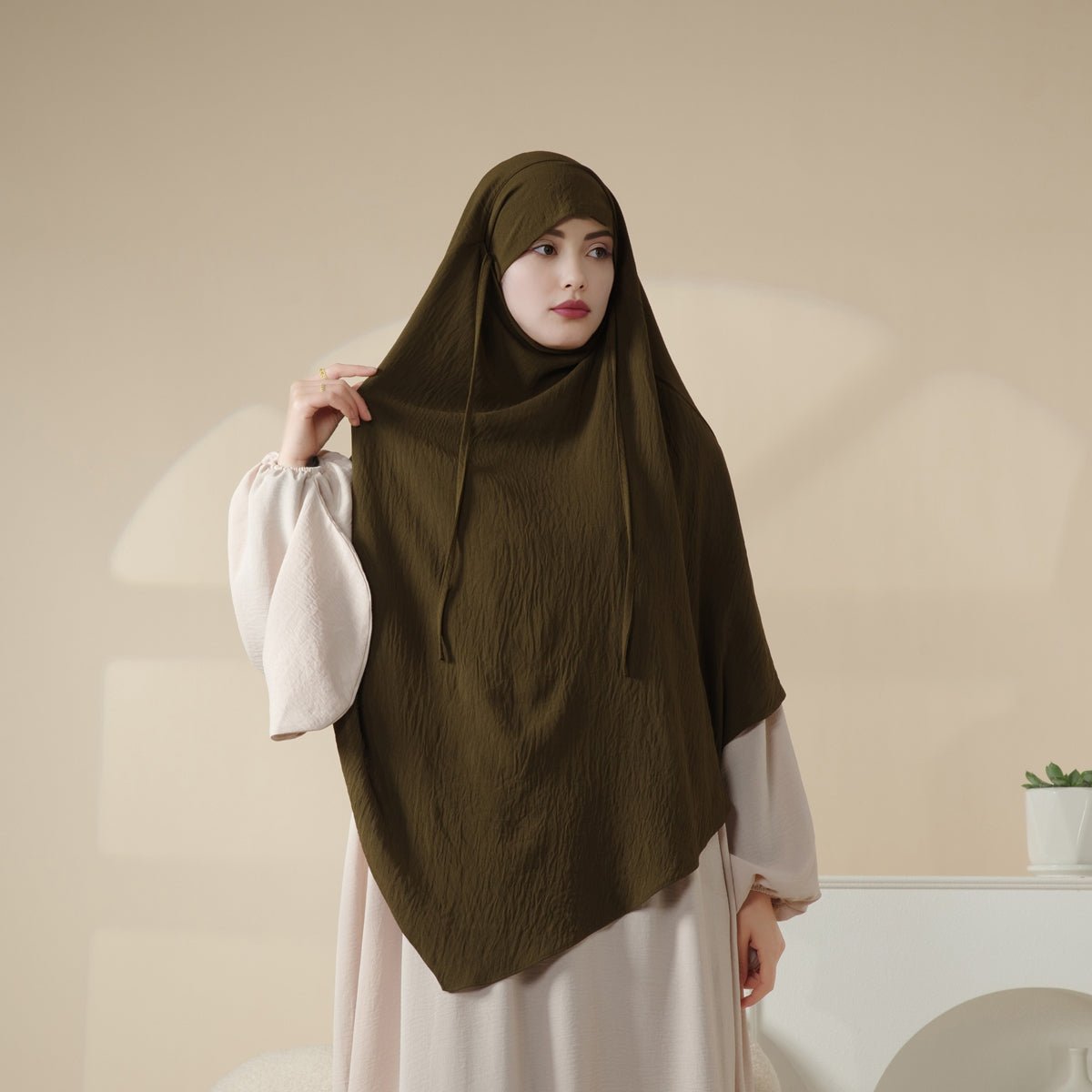 New Crepe 1-Layer Khimar | Soft Crepe Material Khimar (MK009)