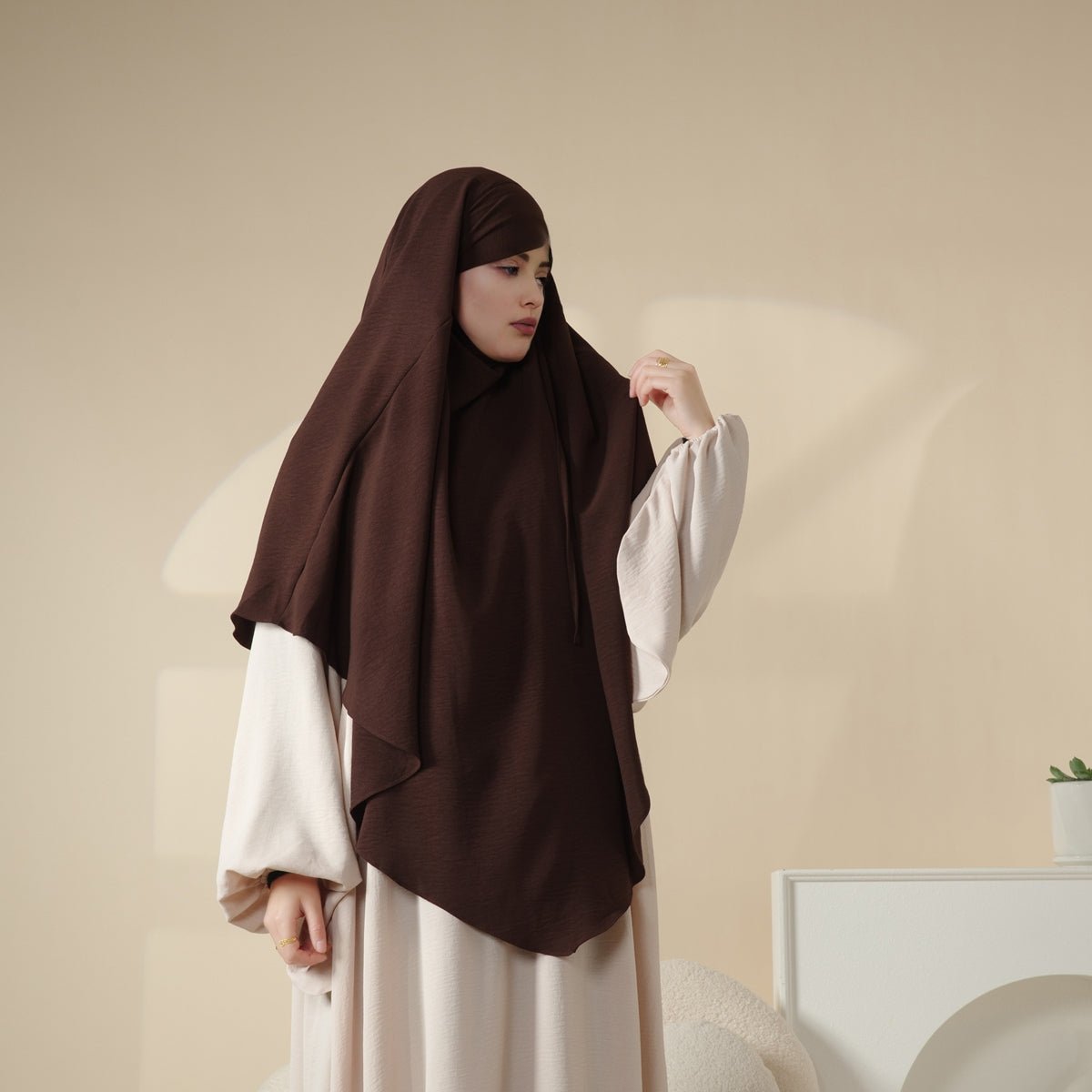 New Crepe 1-Layer Khimar | Soft Crepe Material Khimar (MK009)