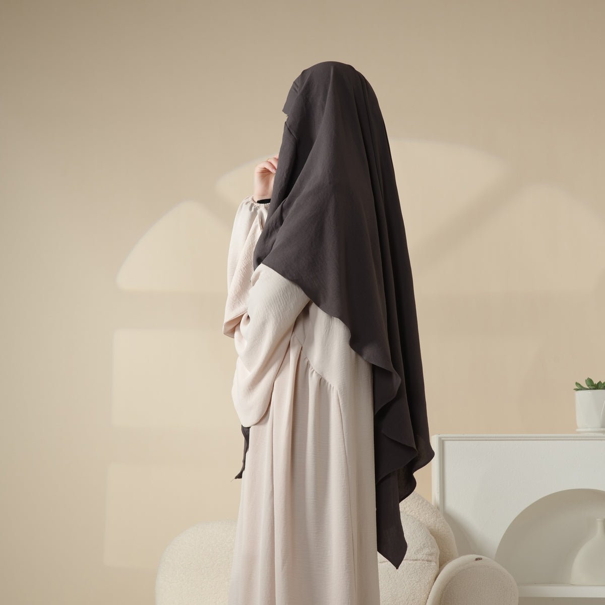 New Crepe 1-Layer Khimar | Soft Crepe Material Khimar (MK009)