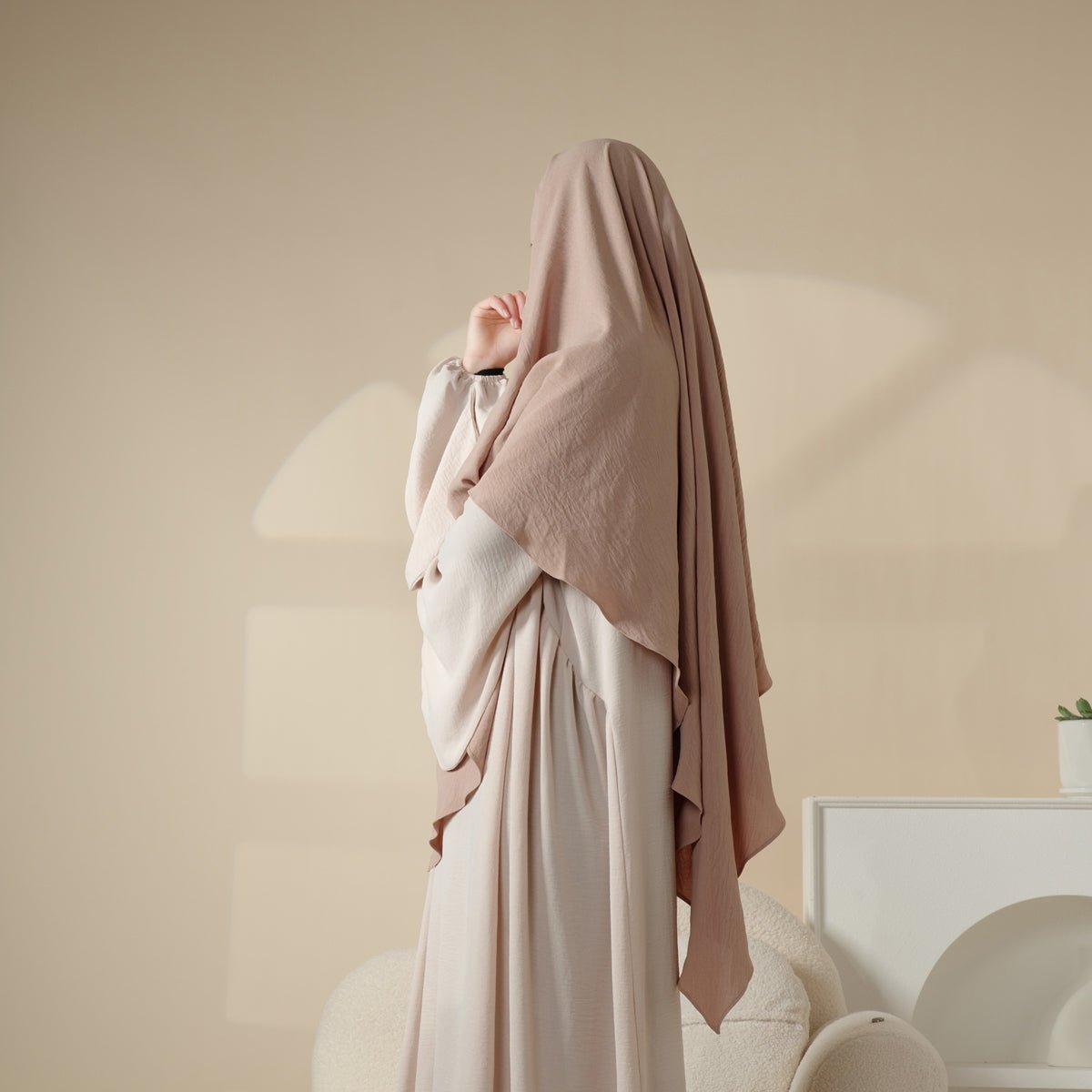 New Crepe 1-Layer Khimar | Soft Crepe Material Khimar (MK009)