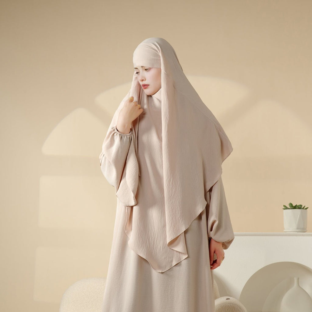 New Crepe 1-Layer Khimar | Soft Crepe Material Khimar (MK009)