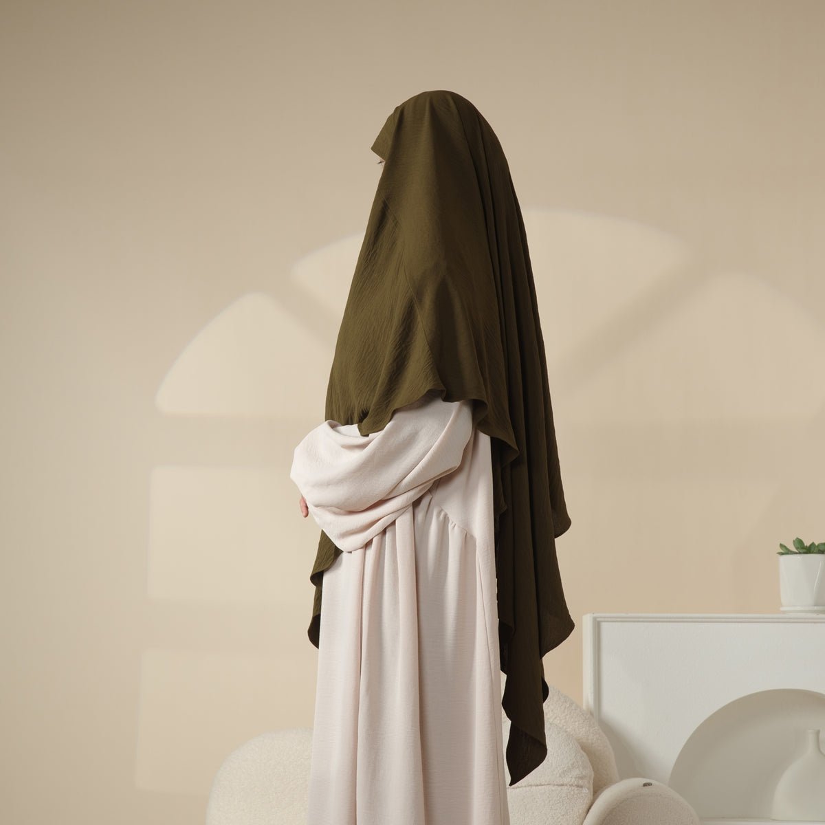 New Crepe 1-Layer Khimar | Soft Crepe Material Khimar (MK009)