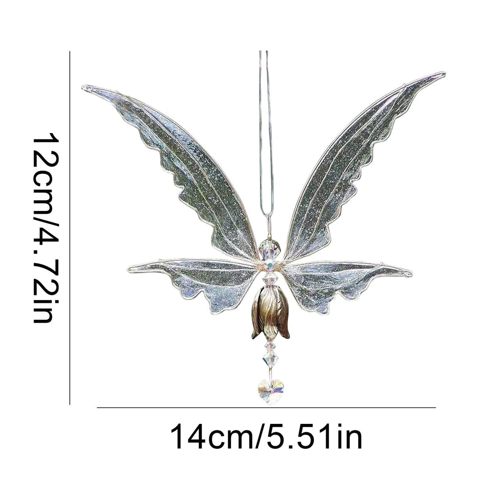 New Crystal Guardian Angel Wing Sun Catcher Angel Crystal Prism Pendant Sun Catcher Windows Outdoor Garden Hanging Decor Gifts Rainbow Collection With Crystal Wind Chimes For Home Garden Hanging Decoration