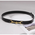 Simple Black Plain Leather Belt For Women Classic Thin Skinny Waistbands Casual Women Dress Belts