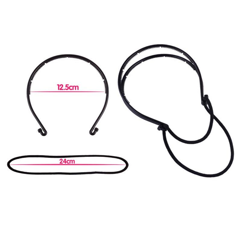 New Double Root Hair Hoop Head Band Adjustable Hair Clips Women Hoop Elastic Rubber Bands Ring Hair Styling Tools Hair Braider For Women Hair Styling