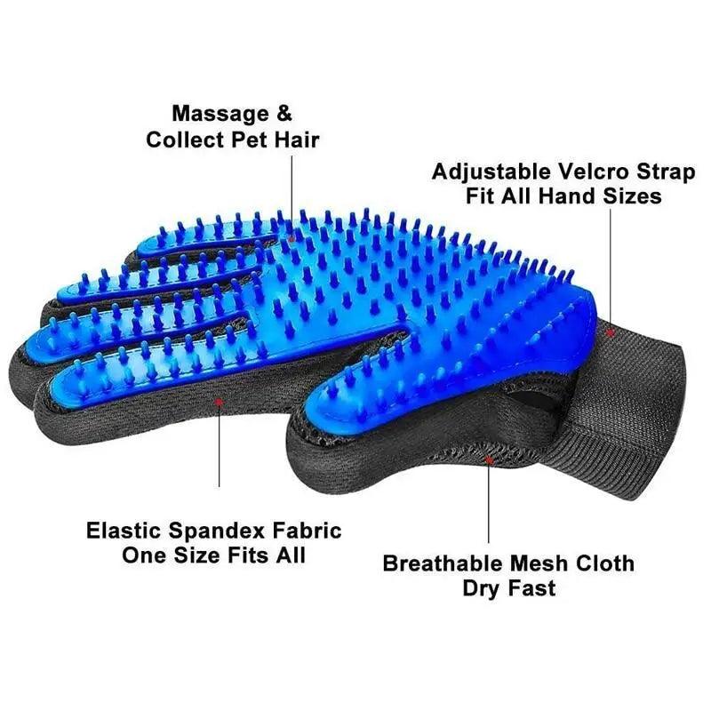 New Efficient Pet Grooming Cleaning Gentle Brush Gloves Pet Hair Remover Gloves