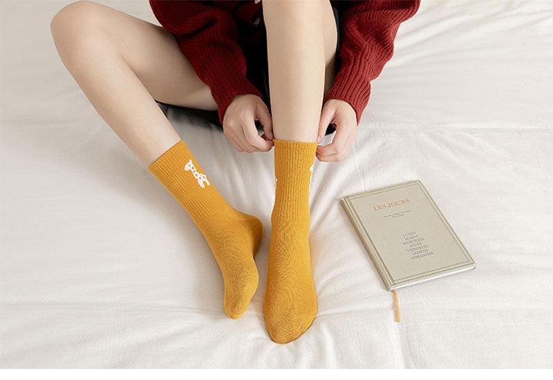 New Elegant Fruit Printed Breathable Cotton Socks Happy Funny Unisex Socks Candy Colors Harajuku Casual Cotton Crew Socks For Men And Women