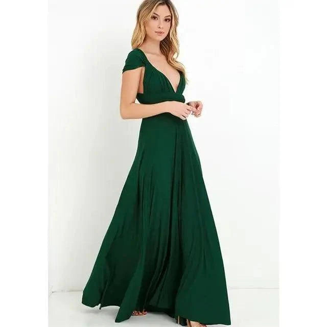 New Fashion Boho Women Multiway Wrap Convertible Maxi Club Red Dress Bandage Long Dress Party Dresses For Women
