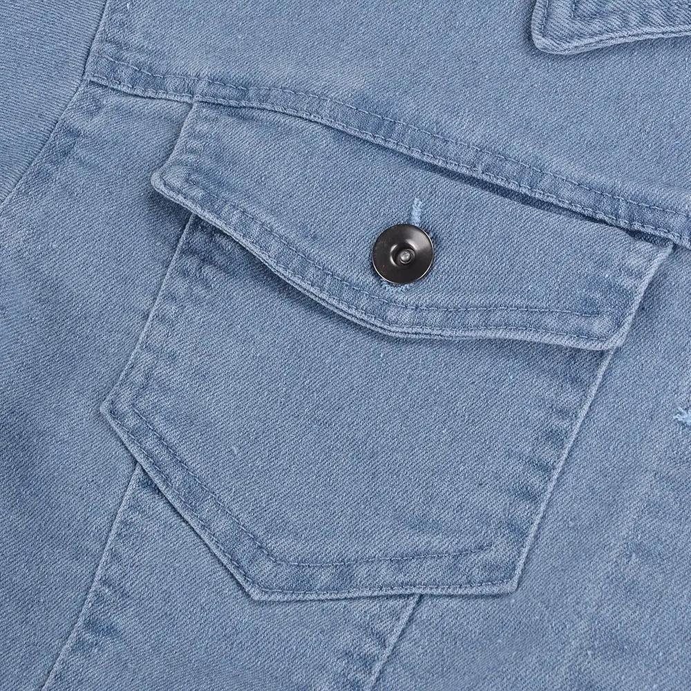 New Incredible Spring Women Sexy Ripped Denim Jackets Vintage Casual Short Jean Jacket Puff Sleeve Winter Female Coat Streetwear