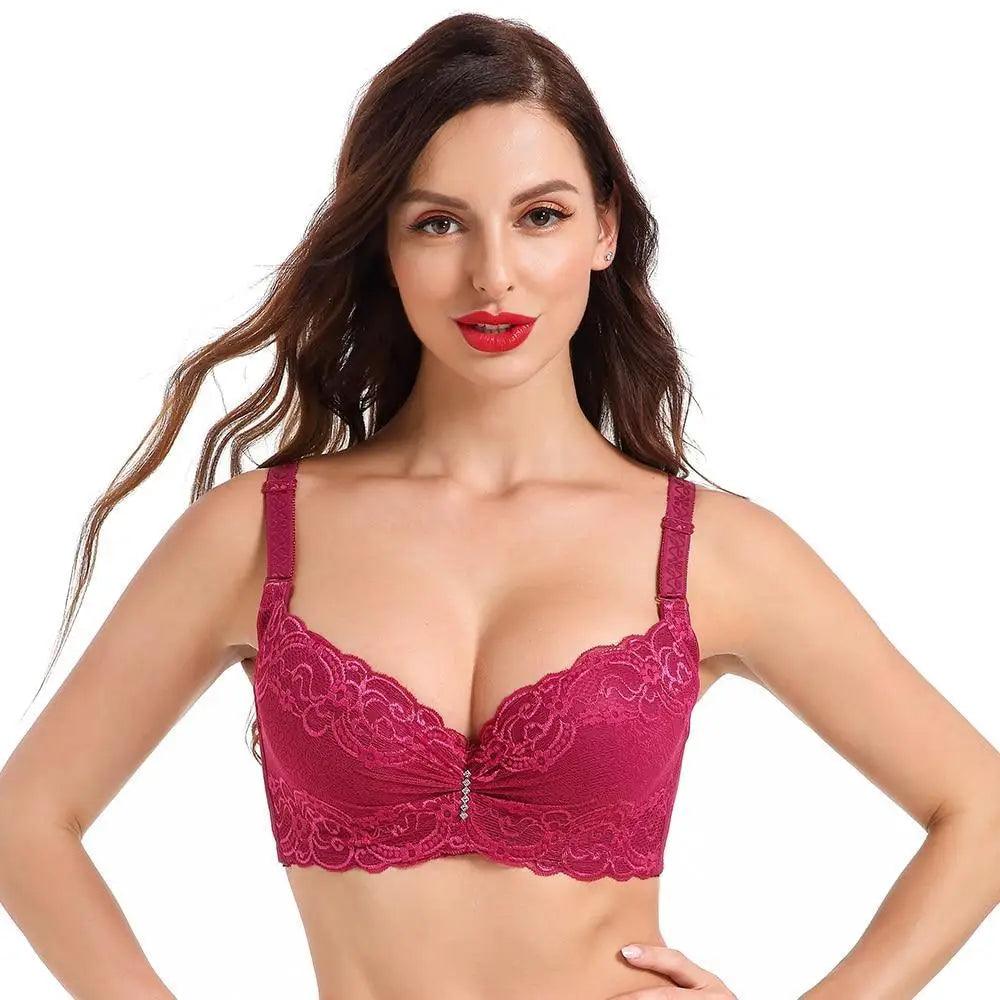 New Luxury Bras for Women's Bra Plus Big Large Size Super Push Up Bralette Lace Intimates Sexy Undrwear For Females