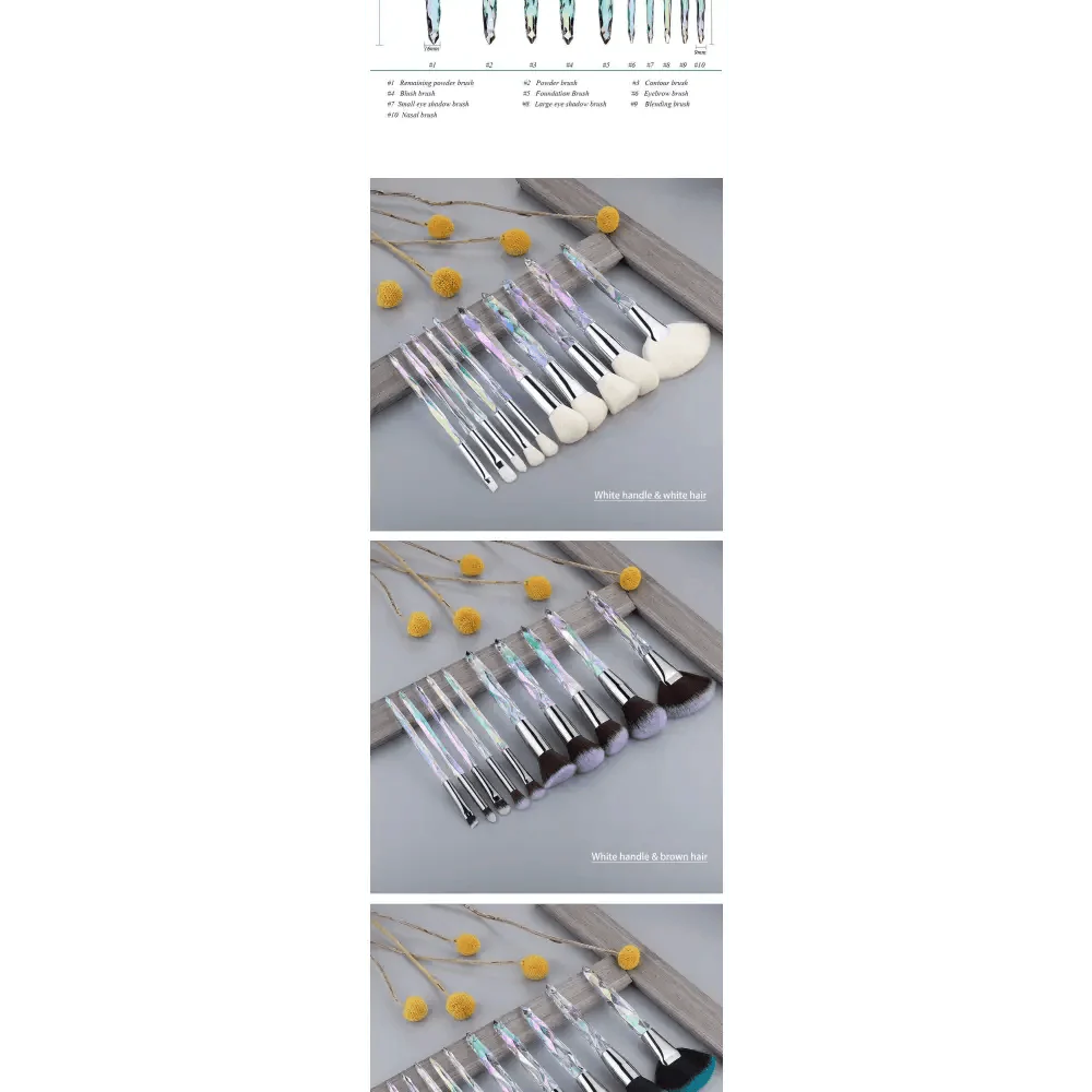 New Luxury Cosmic Color New Luxury Crystal Makeup Brushes Powder Foundation Eyeshadow Eyebrow Cosmetics for Face Fan Make Up Brush Set