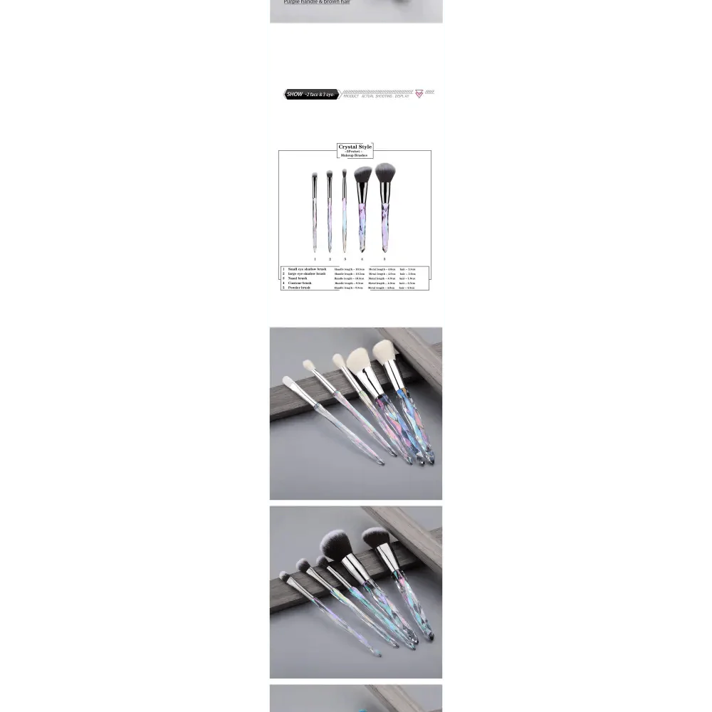 New Luxury Cosmic Color New Luxury Crystal Makeup Brushes Powder Foundation Eyeshadow Eyebrow Cosmetics for Face Fan Make Up Brush Set