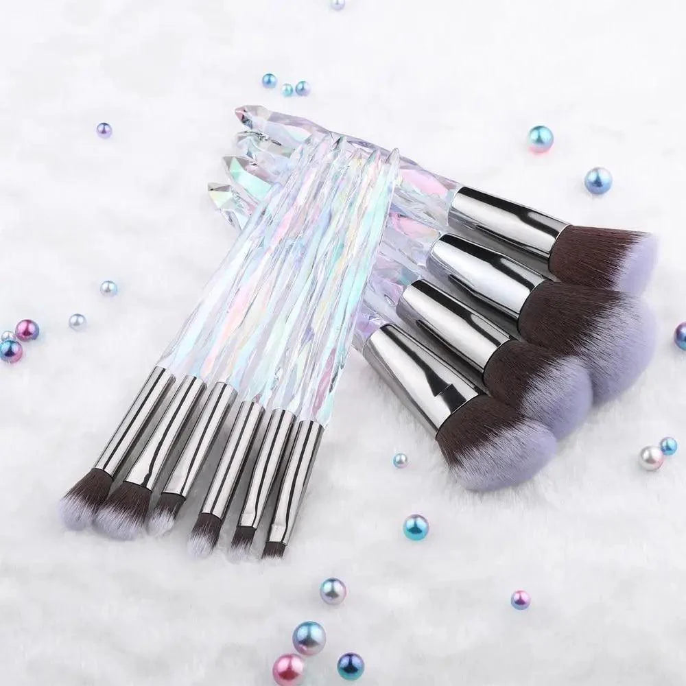 New Luxury Cosmic Color New Luxury Crystal Makeup Brushes Powder Foundation Eyeshadow Eyebrow Cosmetics for Face Fan Make Up Brush Set