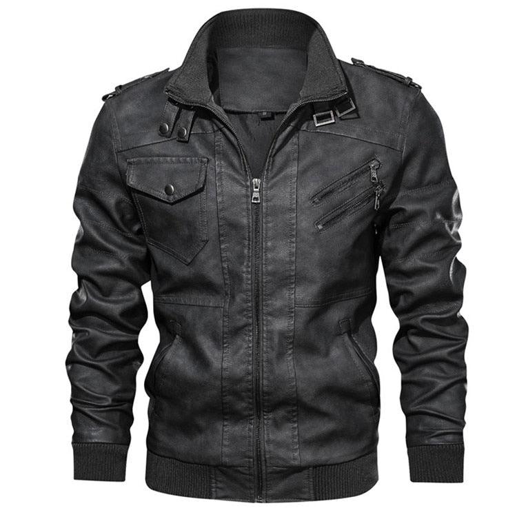 New Men's PU Leather Jackets Autumn Casual Motorcycle Jacket Biker Hooded Jackets Autumn Casual Warm Jacket Men Winter Clothing Jackets Men Black Vintage Motorcycle Jacket With Removable Hood