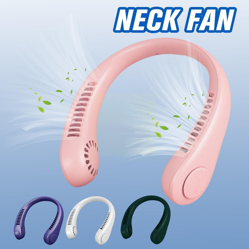 New Mini Neck Fan Portable Bladeless Hanging Neck 1200mAh Rechargeable Air Cooler 3 Speed Mini Summer Sports Fans Portable Smart Cooling Neckband Fan Super Quiet Working