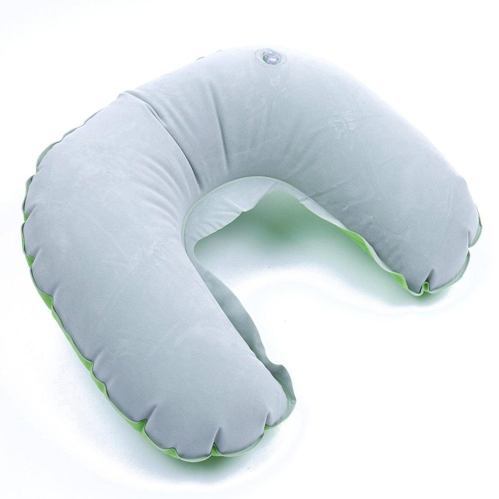 New Portable U Shape Air Inflatable Travel Pillow Support Flocking PVC Ultra Soft Comfort Neck Travel Pillow Neck Pillow for Airplane Travel Inflatable Neck Pillow for Airplane with 3D Contoured Eye Masks Adjustable Neck Support Pillow for Traveling