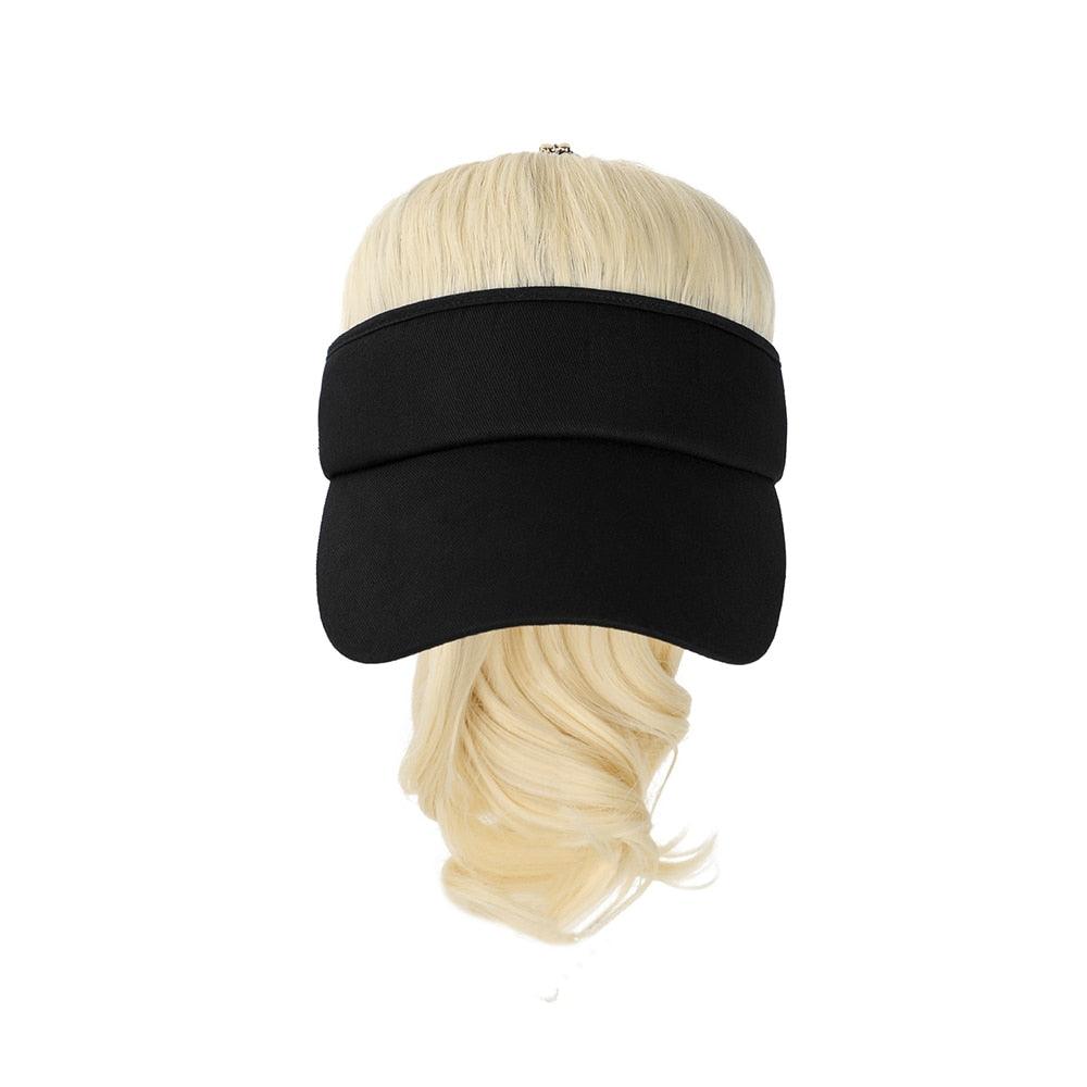 Ponytail Extension Cap hair Synthetic Wig Curly Wavy Wigs with Visor Hat hair Wigs for Women Hat Baseball Wigs For Black Women Cosplay Wigs For Women