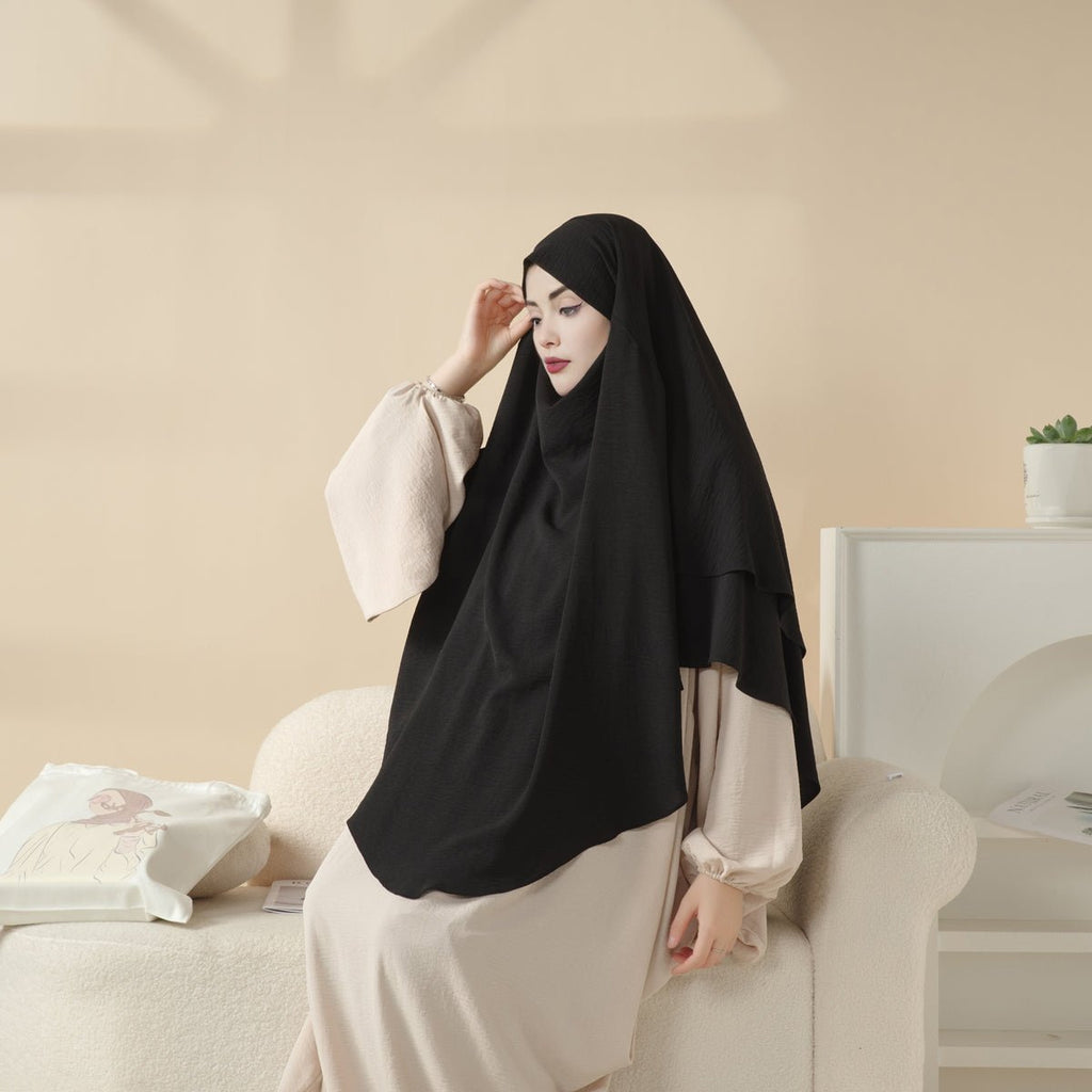 New Two-Layer Crepe Khimar (MK010)