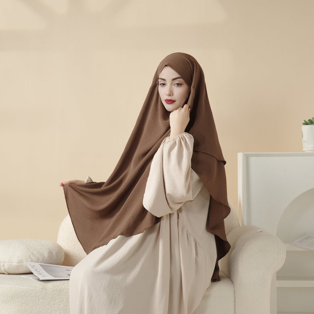 New Two-Layer Crepe Khimar (MK010)