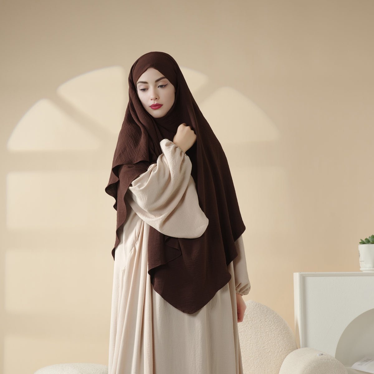 New Two-Layer Crepe Khimar (MK010)