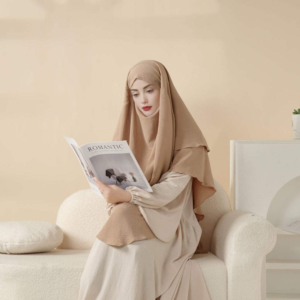 New Two-Layer Crepe Khimar (MK010)