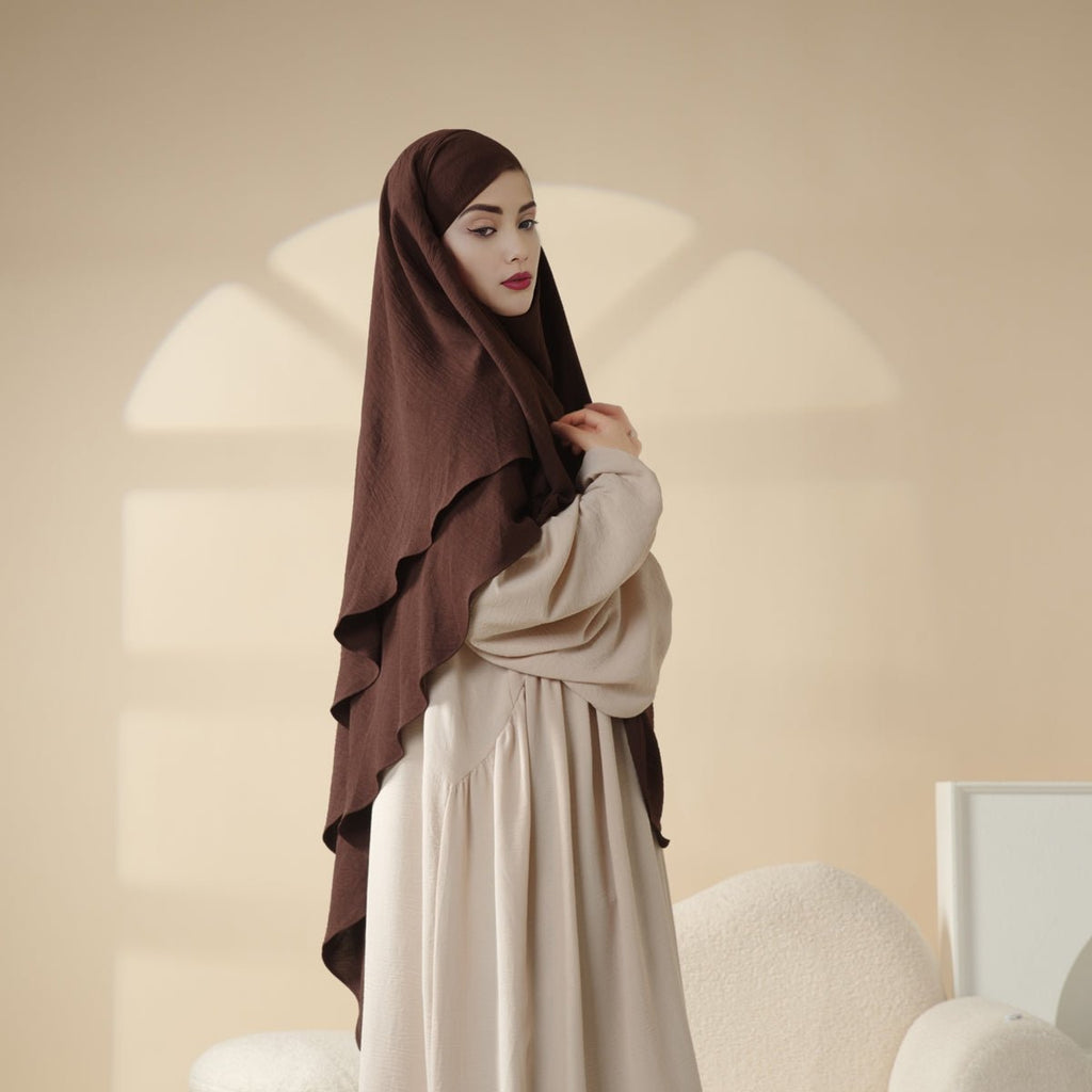New Two-Layer Crepe Khimar (MK010)