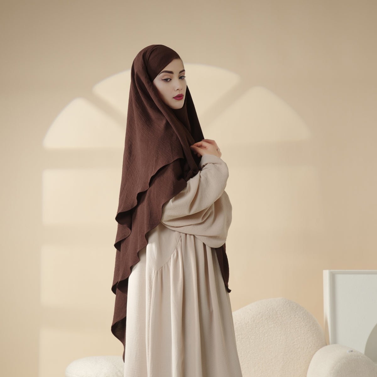 New Two-Layer Crepe Khimar (MK010)