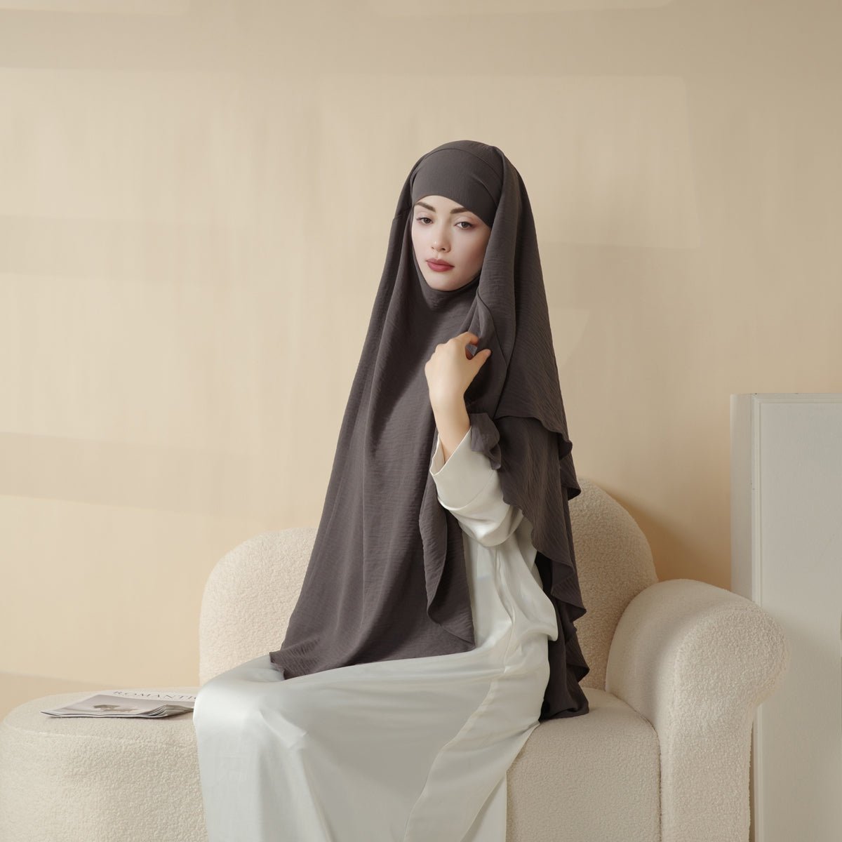 New Two-Layer Crepe Khimar (MK010)