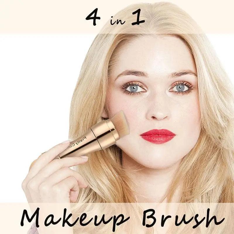 New Vintage Style 4 In 1 Makeup Brushes For Foundation, Eyebrow Shadow, Eyeliner Blush Powder, Brush Cosmetic And Concealer Professional Makeup Brush
