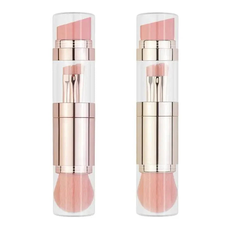 New Vintage Style 4 In 1 Makeup Brushes For Foundation, Eyebrow Shadow, Eyeliner Blush Powder, Brush Cosmetic And Concealer Professional Makeup Brush