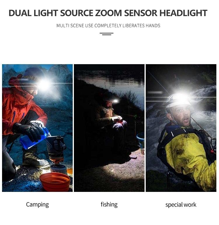 Newest  Waterproof XHP199 16-Core Super Bright Powerful Lantern Headlamp XHP110 LED USB  Flashlight XHP50 Headlight Rechargeable 18650 Zoom Torch Light