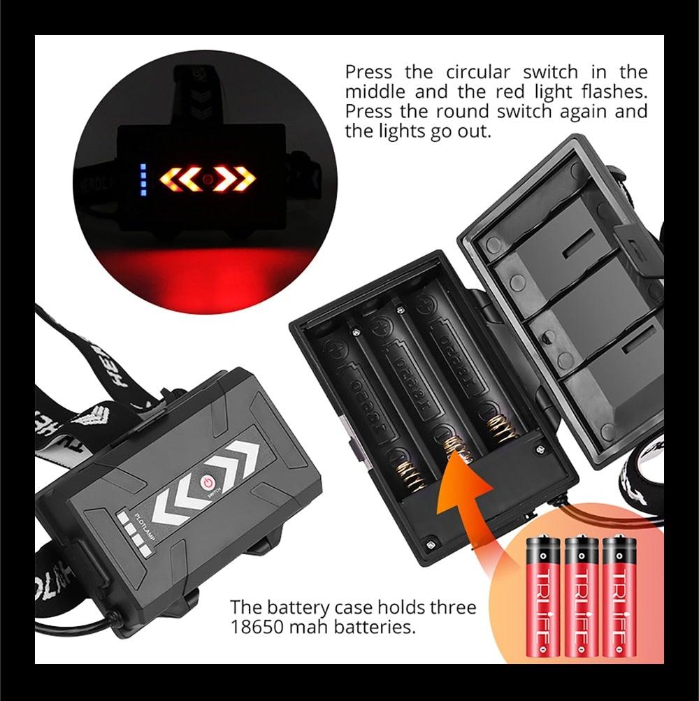Newest  Waterproof XHP199 16-Core Super Bright Powerful Lantern Headlamp XHP110 LED USB  Flashlight XHP50 Headlight Rechargeable 18650 Zoom Torch Light