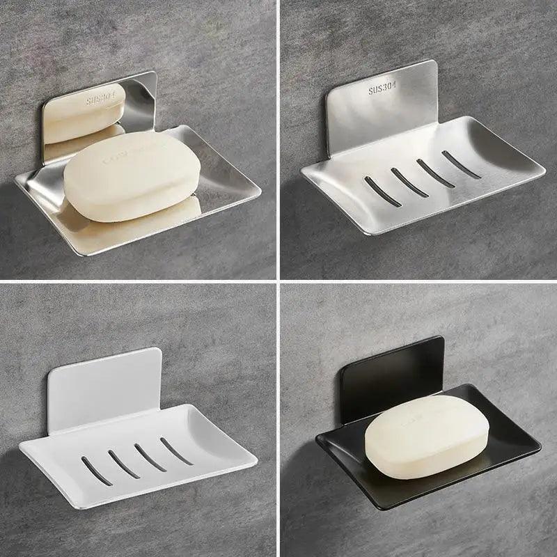 No Drilling Soap Dish Holder Wall Mounted  Soap Sponge Holder For Kitchen Soap Holder Bathroom Soap Holder Soap Dish Bath Soap Dish for Shower Stainless Steel Wall Mounted Bar Soap Holder For Bathroom Kitchen