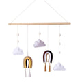 Nordic Healthier Style Cute Felt Clouds Shape Handmade Wall Hanging Fairy Tales Ornament Wooden Stick Tassel Pendant Hanging Ornaments For Kids Room Decoration Photography Props
