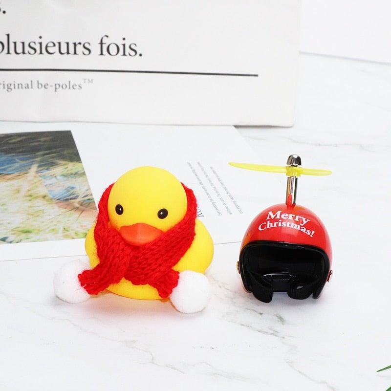 Normal Airscrew Helmet Standing Duck Broken Wind Small Yellow Duck Bike Motor Riding Cycling Lights Bicycle Accessories Rubber Yellow Duck Toy Bike Ornaments Yellow Duck With Proper Helmet Cool Decorations